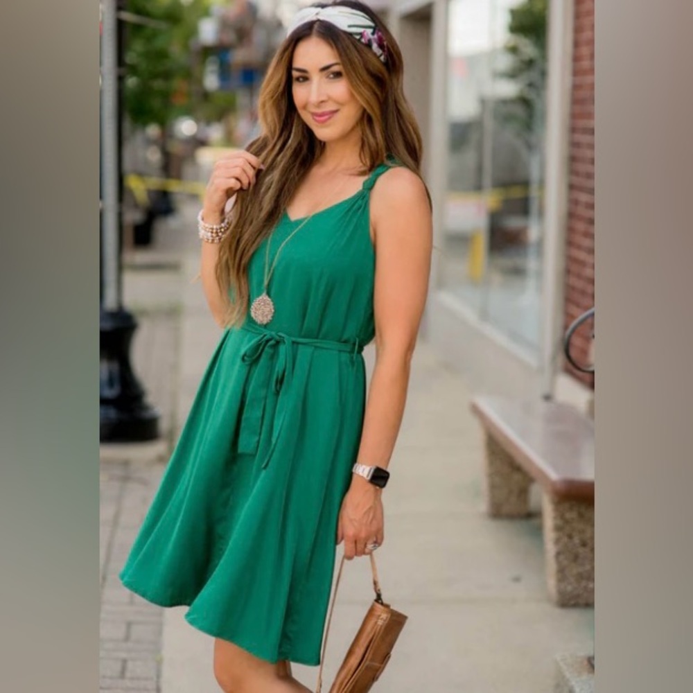 Knot Tank Dress Green